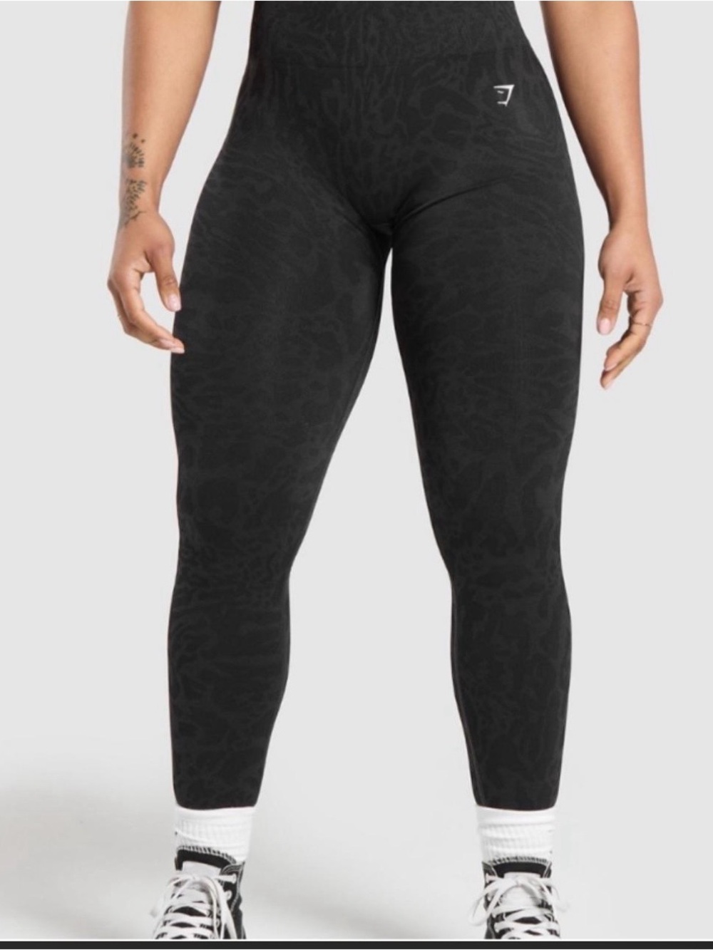 Gymshark Black High-Rise Seamless Patterned Leggings